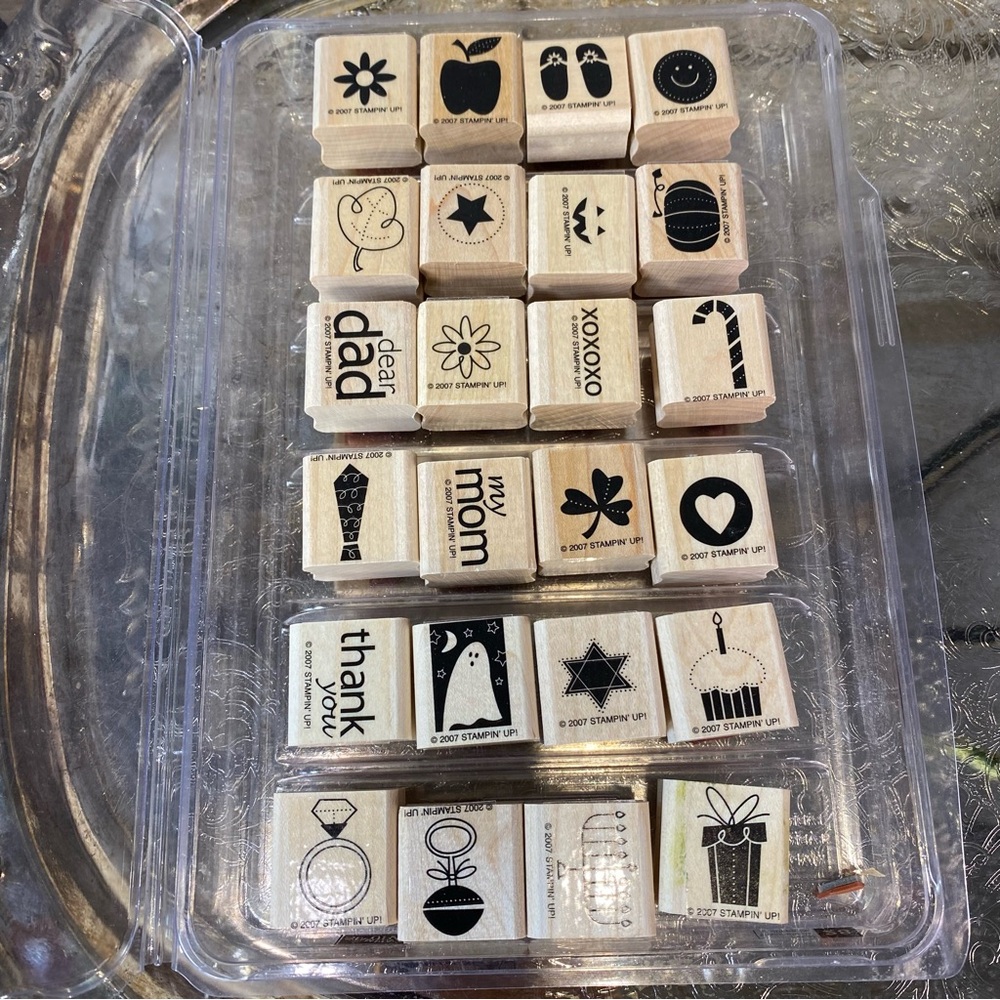 Stampin’ Up Holiday Blitz Scrapbooking Stamp Set, Set Of 24